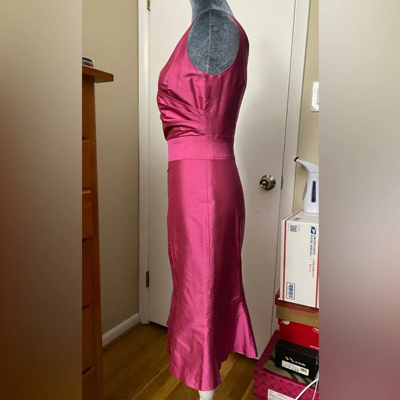 Aria Pink Silk Shantung Dress Size 0 - Picture 3 of 7